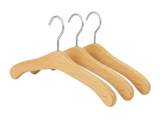 ACHIM Kleiderbügel Buche natur 3er-Set, Produktfoto freigestellt