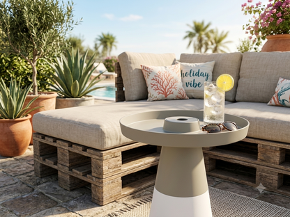 T-Form Beistelltisch CAPATA – Sofa-, Laptop- & Gartentisch für Lounge & Balkon