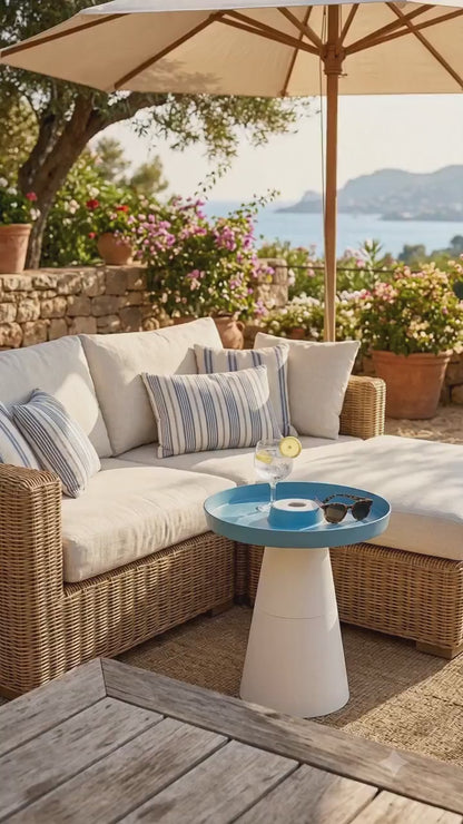 T-Form Beistelltisch CAPATA – Sofa-, Laptop- & Gartentisch für Lounge & Balkon